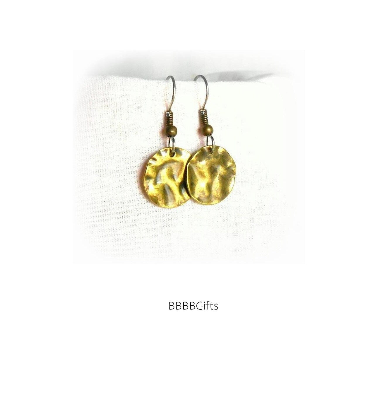 Hammer Coin Charm Earrings : Steel Earwires • Antiqued Silver/Bronze Design Options. Gift Boxed
