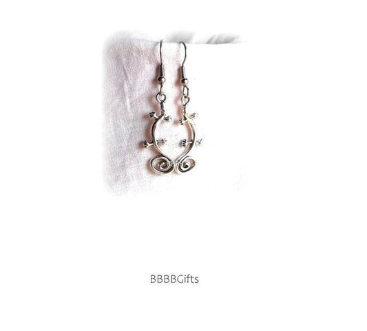 Gecko Charm Earrings : Steel Earwires • Antiqued Silver Design. Gift Boxed